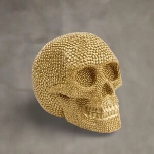 Gold Studded Skull Ornament