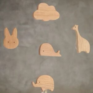 Assorted Set of Wall Hooks (Neutral Wood)